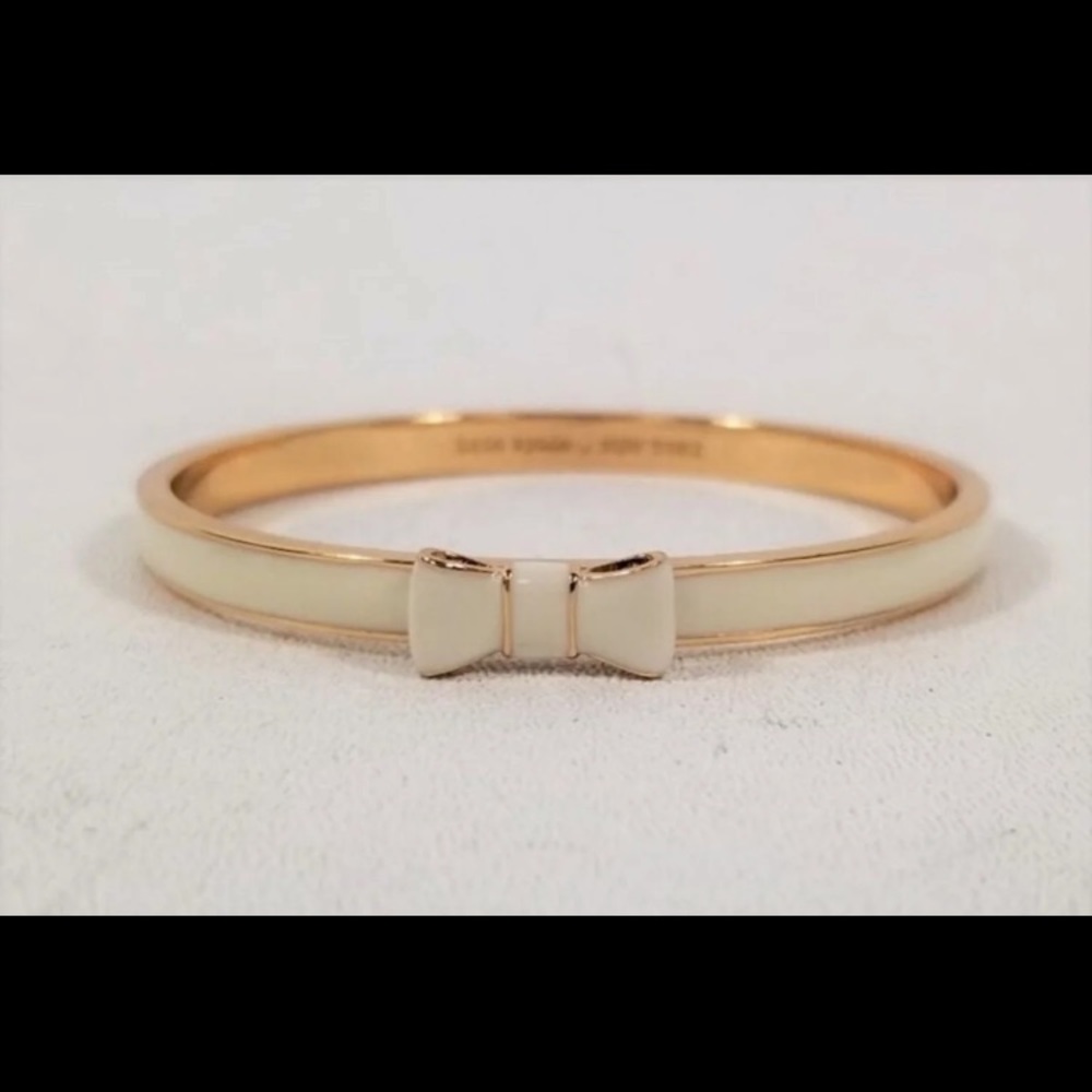KATE SPADE Set: Enamel Bow Bangle & Matching Earrings